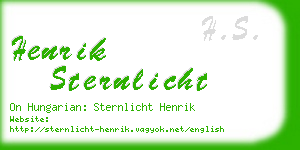 henrik sternlicht business card